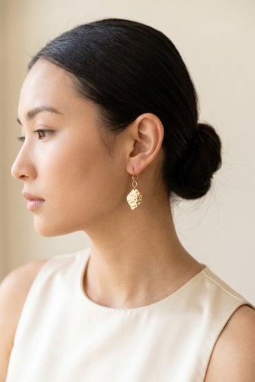 Golden Leaf Dangle Earring