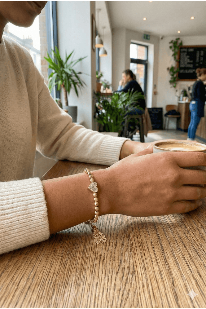Majique London Golden Luxe Heart Bracelet