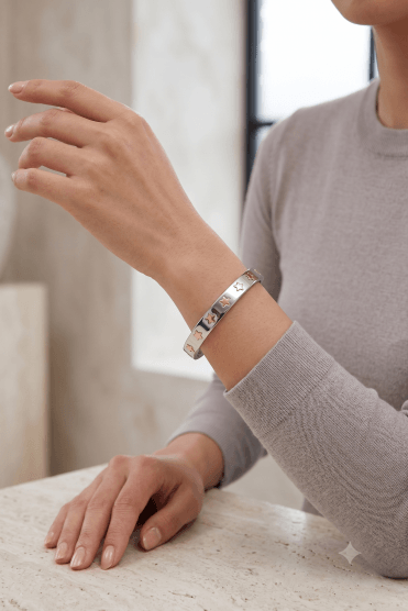 Golden Star Rhodium Bangle