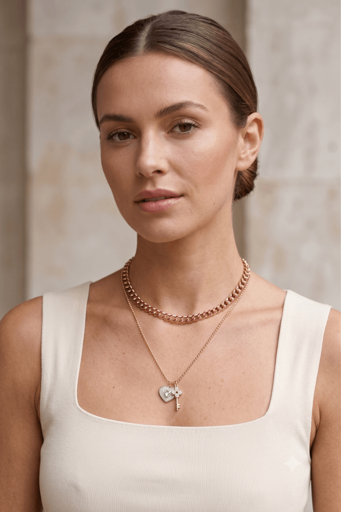 Majique London Golden Wave Link Necklace