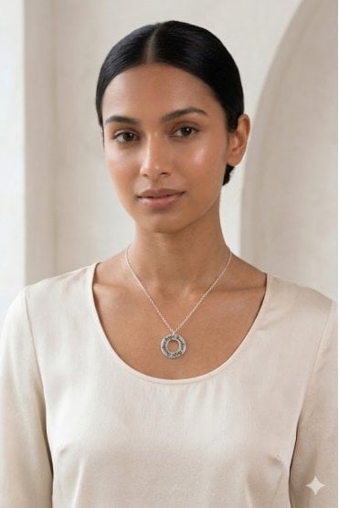 Guardian Angel Pendant Link Necklace
