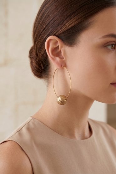 Hammered Glow Hoop Earring