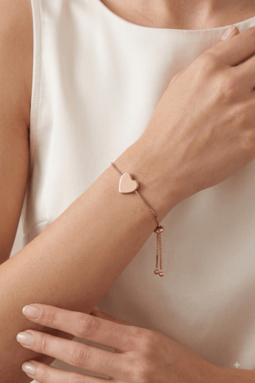 Heart Charm Drawstring Bracelet