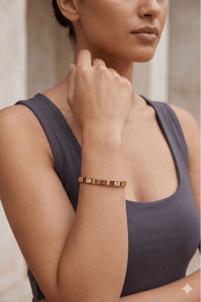 Majique London Heart Crystal Bangle