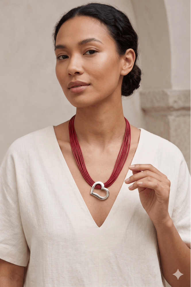 Majique London Heartfelt Cord Necklace