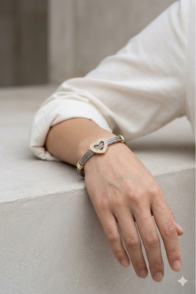 Majique London Heartfelt Twisted Cuff Bangle