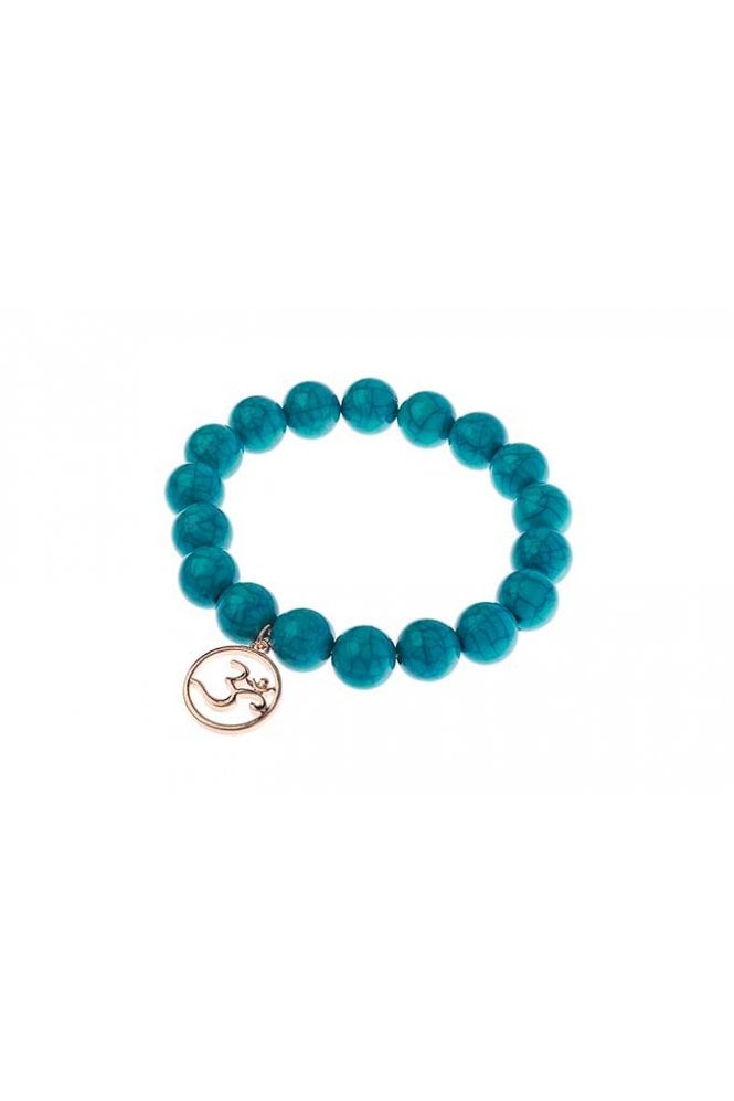 Majique London Hindu Symbol Turquoise Bead Bracelet