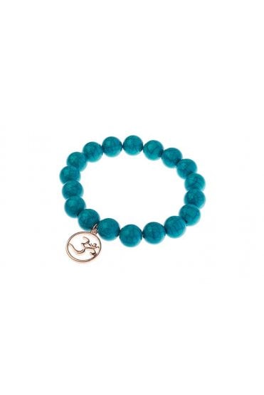 Hindu Symbol Turquoise Bead Bracelet