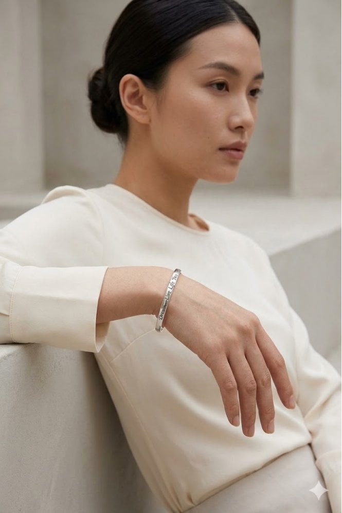Majique London Imagine Life Message Bangle