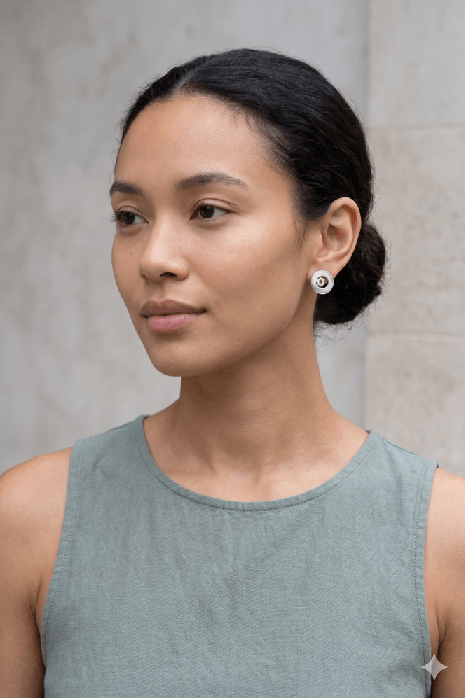 Majique London Islamic Crescent & Star Stud Earring