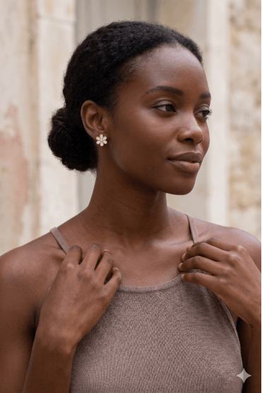 Ivory Bloom Stud Earring