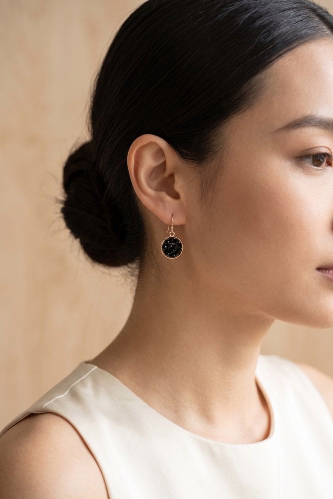 Majique London Jet Glow Disc Earring