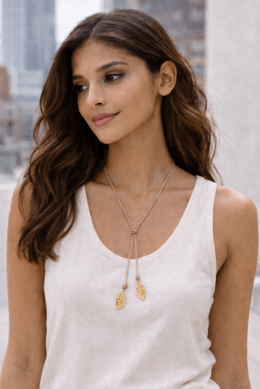 Leaf Luxe Lariat Necklace