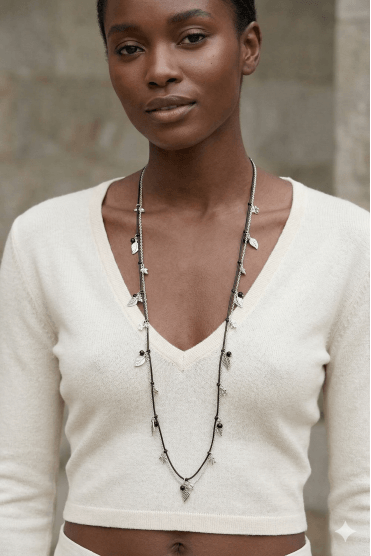 Leafy Vibes Black Cord Necklace