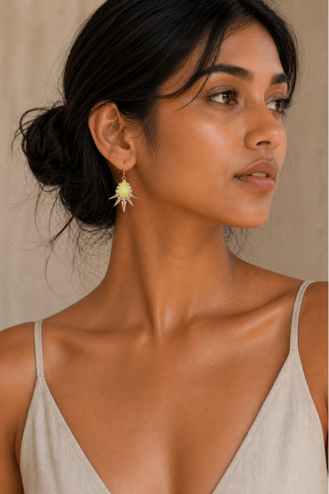 Majique London Lime Glow Hook Earring