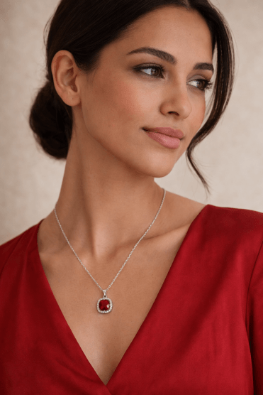 Luminous Square Radiance Silver Strand Necklace With Cubic Zirconia Brilliance