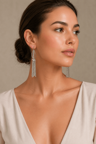 Luxe Bead & Tassel Fish Hook Earring
