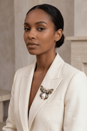Luxe Bee Pearl Brooch