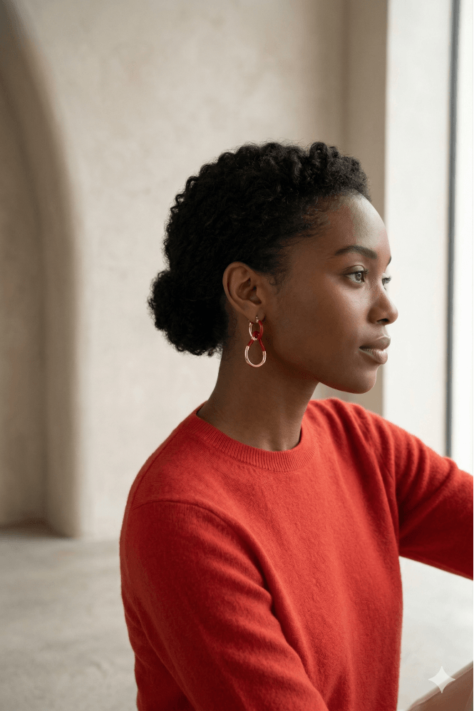 Majique London Luxe Cascade Fusion Elegance Drop Earring With Enamel Accent