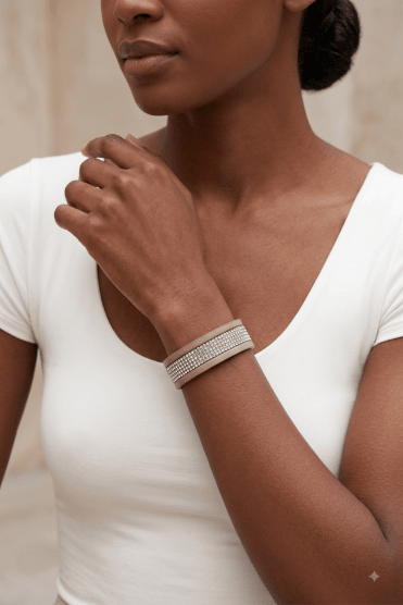 Luxe Crystal Leather Bracelet