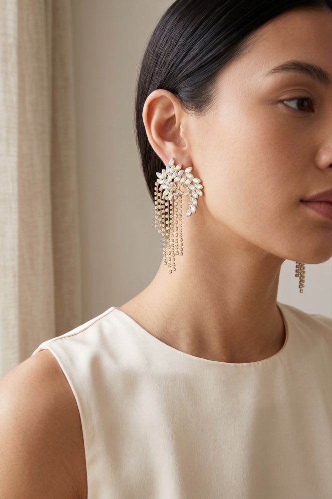 Majique London Luxe Crystal Stone Cascade Earring