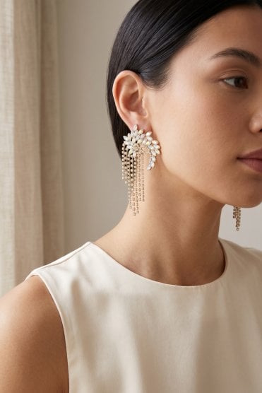 Luxe Crystal Stone Cascade Earring