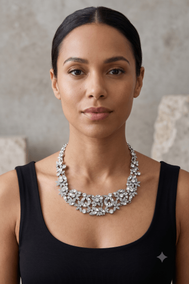 Luxe Floral Crystal Necklace