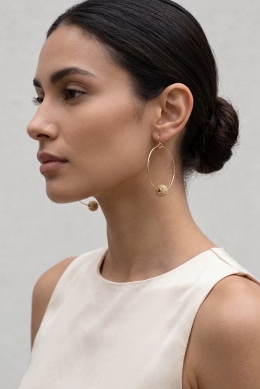 Luxe Gold Hoop Earring With Sphere