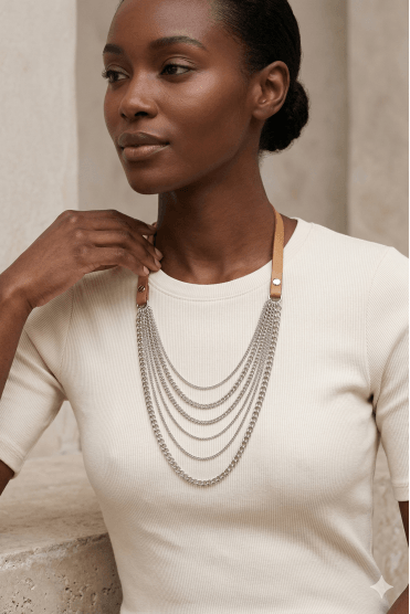 Luxe Leather Chain Necklace