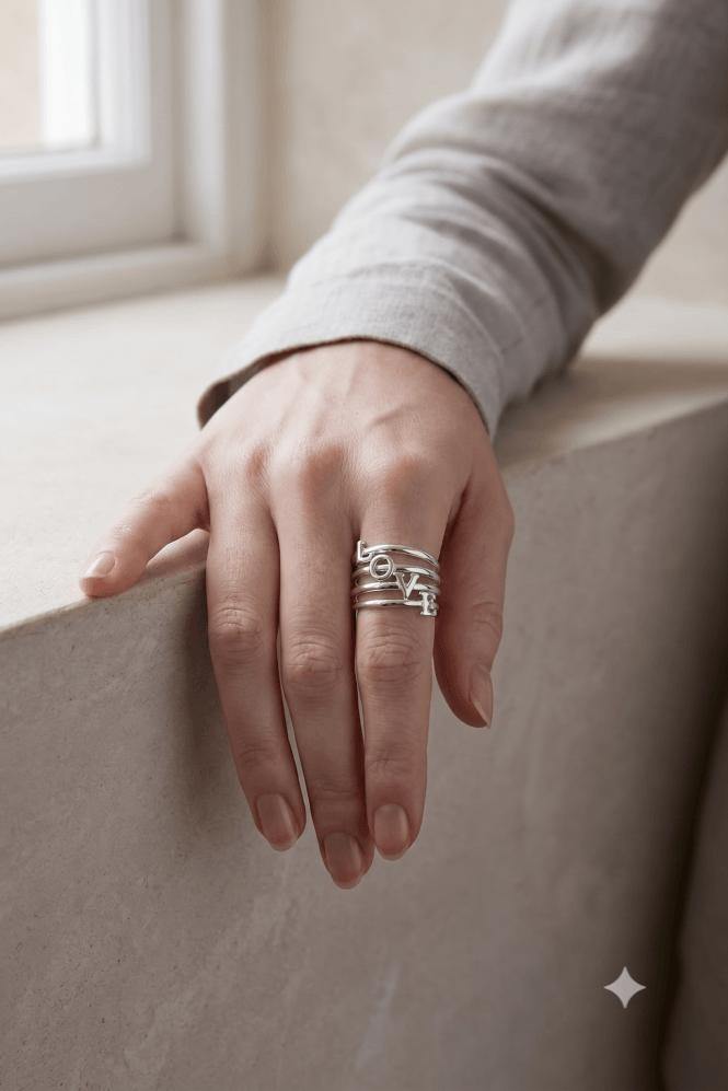 Majique London Luxe Love Stacking Ring