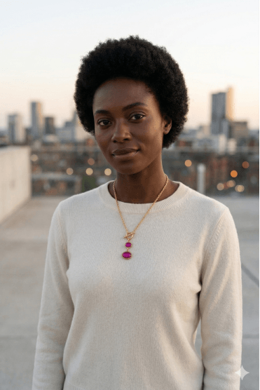 Luxe Oval Drop T-Bar Necklace