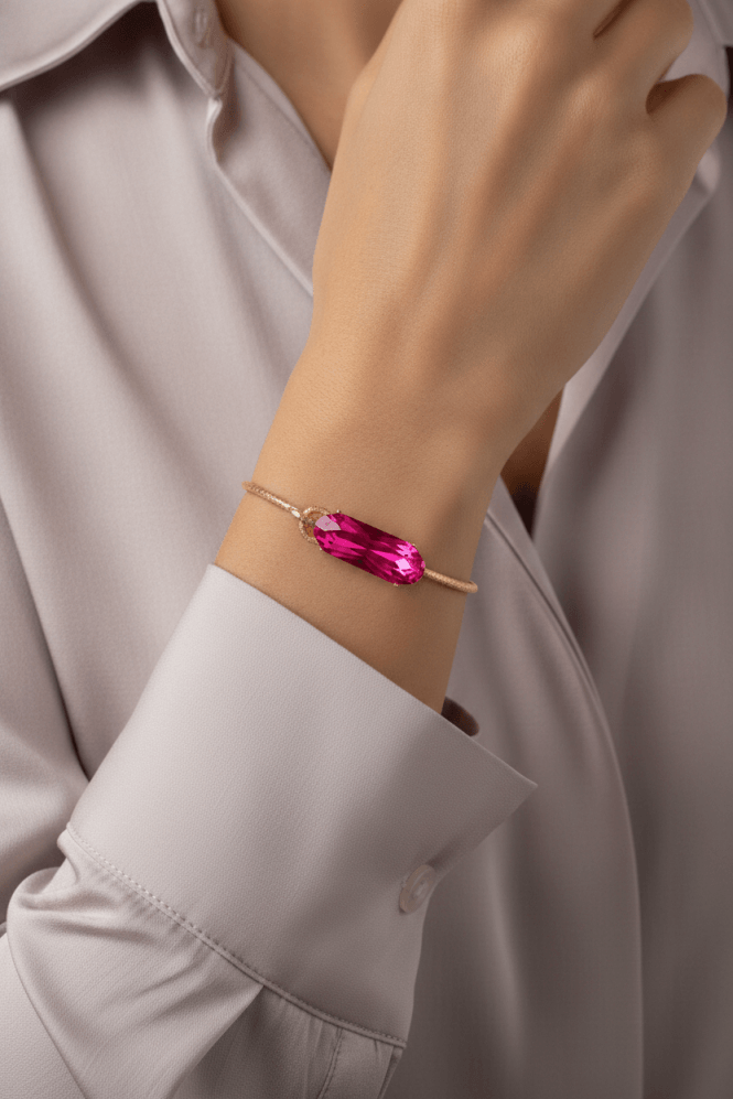 Majique London Luxe Rectangle Stone Wire Bangle