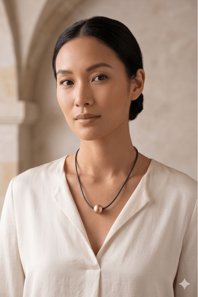 Majique London Luxe Rose Gold Orb Necklace