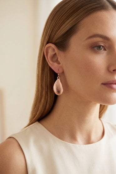 Luxe Scratched Drop Earring