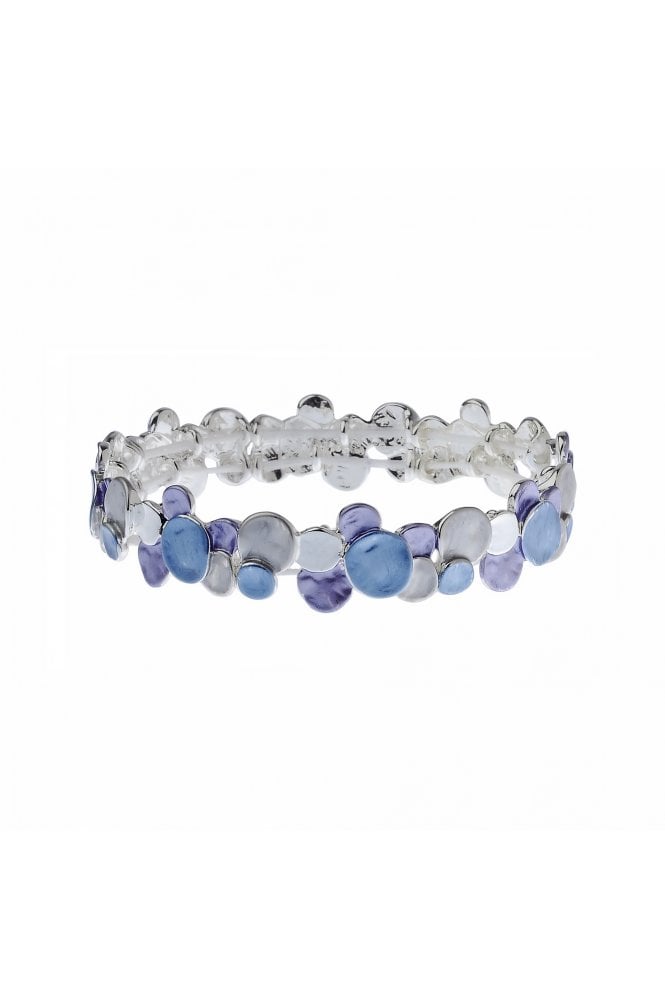 Majique London Luxe Spectrum Fusion Stretch Bracelet With Multicolour Enamel Coins