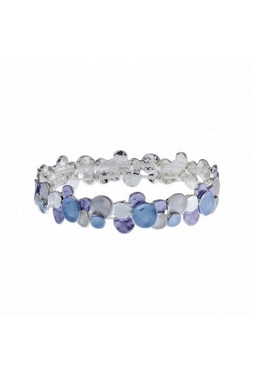 Luxe Spectrum Fusion Stretch Bracelet With Multicolour Enamel Coins