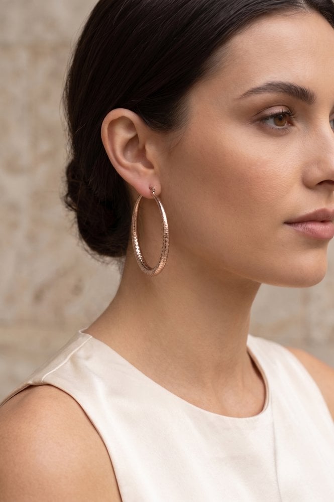 Majique London Luxe Textured Hoop Earring