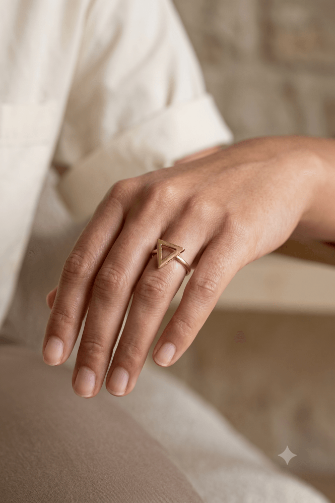 Majique London Luxe Triangle Gold Ring