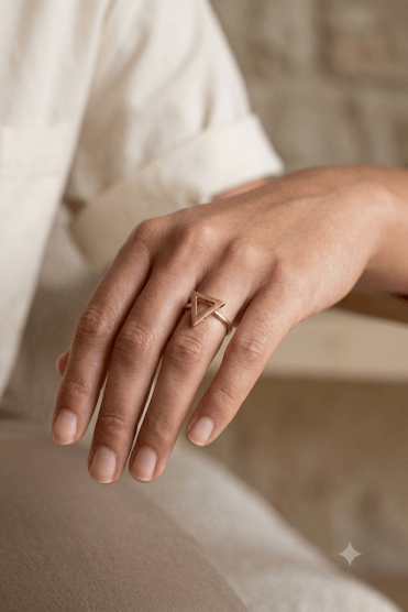 Luxe Triangle Gold Ring