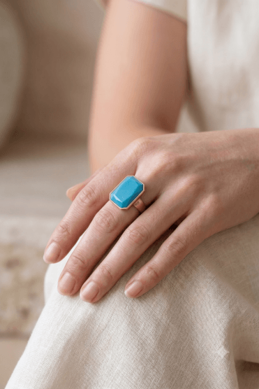 Luxe Turquoise Bar Ring