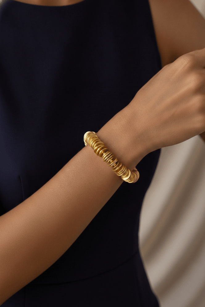 Majique London Luxe Wavy Coin Bracelet