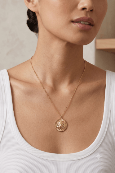 Luxe Zodiac Gold Coin Pendant Necklace