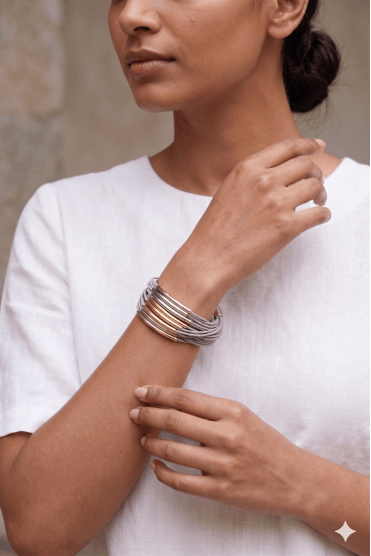 Metal Bar Multi Cord Bracelet