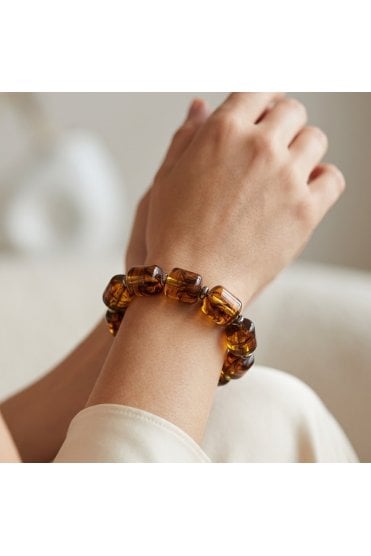 Midnight Ember Amber T-Bar Bracelet