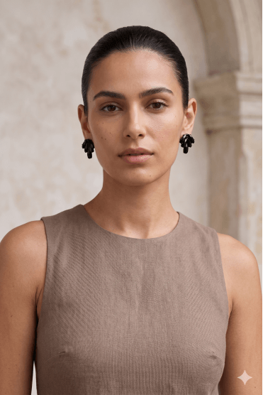 Midnight Jet Teardrop Post Earring