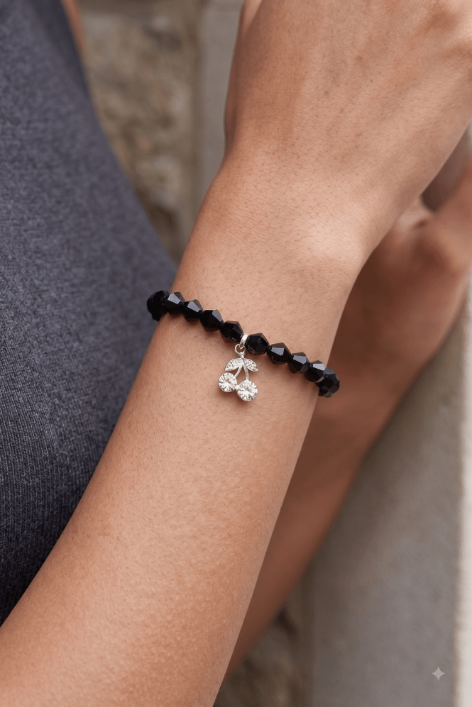 Majique London Midnight Sparkle Charm Bracelet