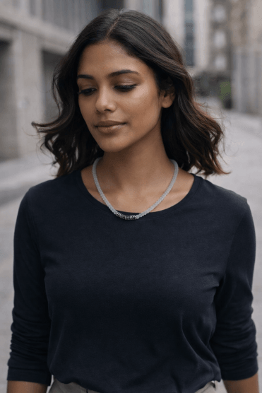 Milky Green Radiance Faceted Necklace