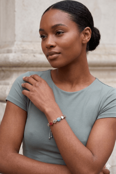 Modern Cube Fusion Lariat Bracelet