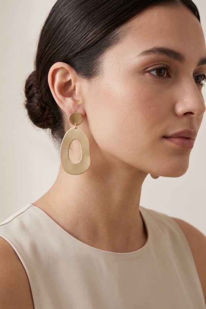 Majique London Modern Fusion Oval Dangle Earring