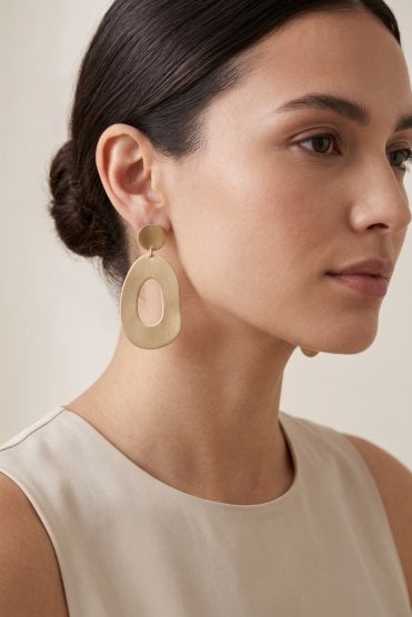 Modern Fusion Oval Dangle Earring